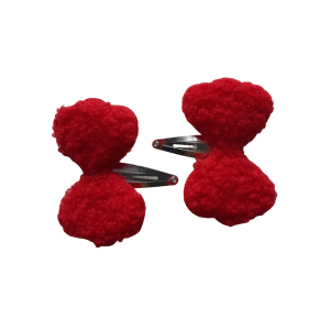 Haarknipjes Strik Teddy Bordeaux Rood