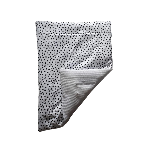 Boxkleed Witte wafelstof / Wit tricot dots