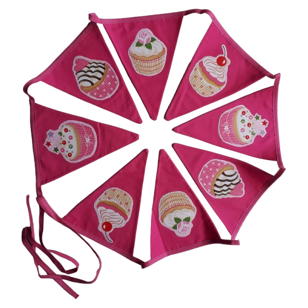 Vlaggenlijn Cupcake roze