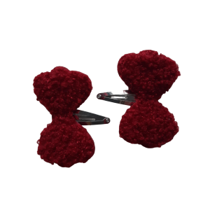 Haarknipjes Strik Teddy Bordeaux rood